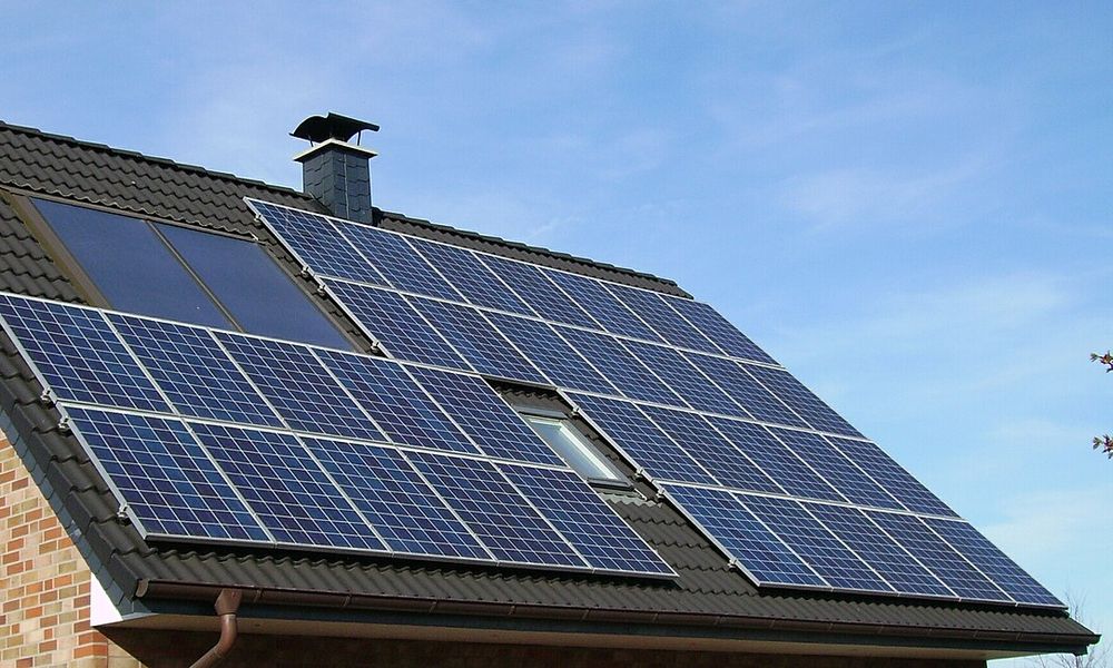 A contemporary Canadian home with solar panels